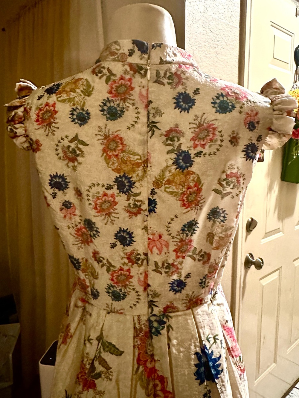 Floral Midi Dress with Ruffle Cap Sleeves - Picture 5 of 6